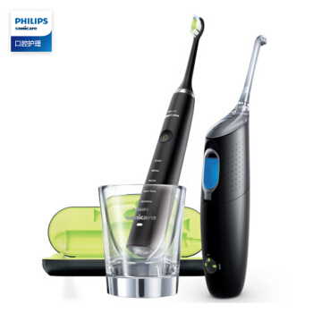 飞利浦(PHILIPS) 电动牙刷冲牙器 口腔护理套装 黑色款 HX8471/03