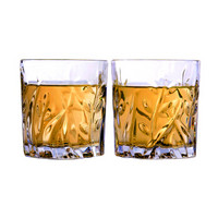 洁雅杰酒杯 玻璃洋酒杯(300ml)烈酒杯套装玻璃水杯子柳叶杯(2只装)