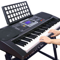 MEIRKERGR 美科 MK-8690 61键力度感应钢琴键多功能初学教学电子琴 连接话筒耳机U盘手机pad带琴架