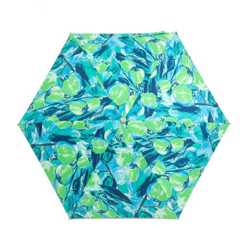 玛丽亚.古琦（玛丽亚古琦 MARJA KURKI）五折伞 超轻迷你口袋系列晴雨手动遮阳伞女 欢乐花园太阳伞 9U255753W 绿