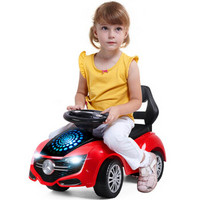 纽奇（Nukied）儿童玩具 扭扭车多功能音乐助步车 1-2岁宝宝绚丽车灯摇摆车四轮滑行车 经典-红