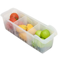 EDO 分隔收纳盒大冰箱内厨房食品蔬菜鸡蛋置物整理盒零食水果生鲜抽屉收纳盒 3个装 TH1289