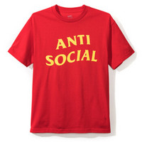 ANTI SOCIAL SOCIAL CLUB ASSC 中性款红色经典黄字短袖T恤 ASST227-XS