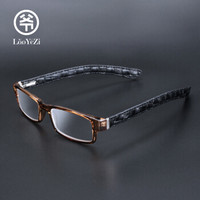 老爷子（LaoYeZi）7028老花镜男女通用时尚宽脚老花眼镜 高清舒适防滑老人老光眼镜 灰色 100度