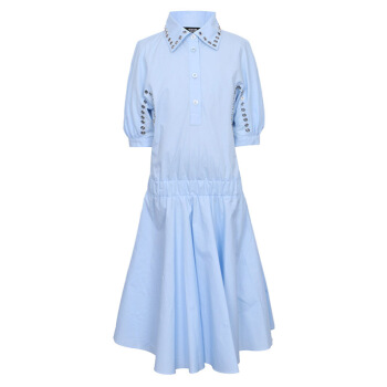 VERSACE VERSUS 范思哲 范瑟丝 18春夏 女士浅蓝色连衣裙 BD00950 BT21036 B1361  40