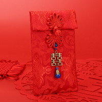 唐绣（TONSILK）创意织锦缎万元布艺红包袋新年春节结婚庆用品利是封红包封K031-3富贵花