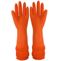 克林莱韩国原装进口长袖 清洁手套 护肤手套 洗碗手套 家务手套 橡胶手套中号（M）T047049