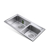 九牧（JOMOO）水槽洗菜盆加厚双槽厨房304不锈钢洗碗池水池
