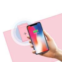 飞遁（LESAILES）无线充电器鼠标垫 10W快充 安卓苹果通用 超大号加厚游戏鼠标垫电脑桌垫 樱花粉