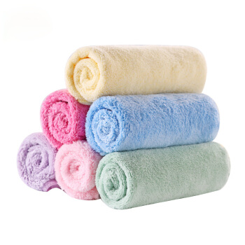 卡伴 (Curbblan) 婴儿毛巾宝宝小方巾口水巾儿童洗澡毛巾6条装 家庭装