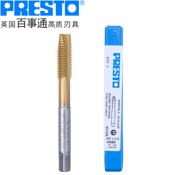 百事通（PRESTO）进口含钴镀钛先端丝攻M42.0X4.5直槽丝锥