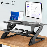 Brateck 站立办公升降电脑桌 台式笔记本学习办公桌 可移动折叠式工作台书桌 笔记本显示器支架台T61