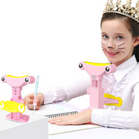 猫太子粘桌式坐姿矫正器 学生文具 儿童读书写字视力保护器 多功能免夹可升降纠正器粉色