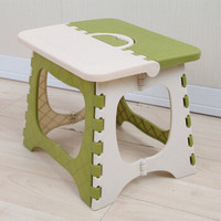美达斯 折叠凳子塑料 书房学习开会凳子 加厚休闲椅 简易家用餐椅凳子 大号竹纹绿色 13385