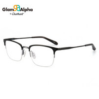 CHARMANT/夏蒙眼镜框 GA系列男女款黑色半框眼镜经典光学近视眼镜架 GA38017 BK1 53mm