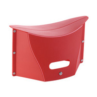 好尔 Haoer 折叠凳子 塑料收纳凳 1CM薄便携手提塑料凳 迷你纸片小板凳 红色
