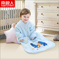 南极人(Nanjiren)  婴儿睡袋春秋款纯棉蘑菇睡袋防踢被 温馨蓝色105cm