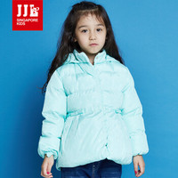 季季乐（JJLKIDS Partner Club）童装女童棉服冬季纯色棉衣保暖外套 GDA73236 马卡龙绿 120