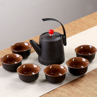 元青 粗陶茶具（MULTIPOTENT ） 创意茶具整套礼品 一壶6杯套装