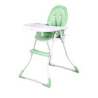萌大儿童餐椅婴儿吃饭椅子可折叠便携式宝宝餐桌椅婴幼儿桌椅座椅可调节  京东自营 清新绿