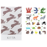 日本锦宫(King Jim)KITTA和纸胶带手账贴纸彩色胶布贴画 KITD003图标(动物)