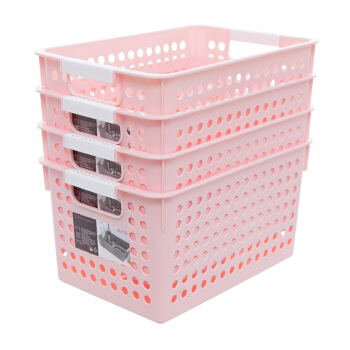 禧天龙Citylong 5L桌面收纳篮环保塑料收纳筐杂物收纳盒蝶彩粉4支装 7103