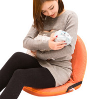 小西米木喂奶神器婴幼儿哺乳枕头哺乳椅子凳新生儿座月子靠背垫  橘红色