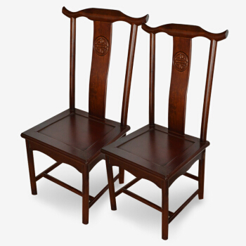 好事达易美 定制餐椅实木椅子 中式实木餐椅 复古靠背家用餐椅两个装 ZQ004