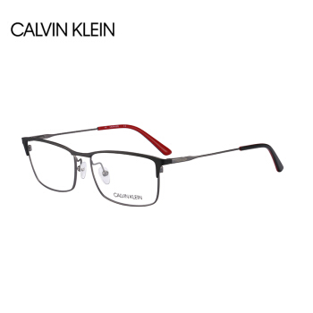 卡尔文·克莱恩（Calvin Klein）眼镜框 男女款磨砂黑色金属全框光学近视眼镜架镜框 CK18122 001 54mm