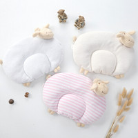 贝吻 婴儿枕头定型枕新生儿宝宝枕头（0-1岁）礼盒款萌萌小羊黄白条 B2136