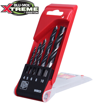 博锋（BLU-MOL）木工钻头套装 木工打孔器 三尖钻头 木钻头 5支装