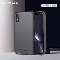 Tech21苹果新品iPhone Xr全包手机壳 6.1英寸保护套 轻奢皮质款经典黑 摄像头保护 支持无线充电