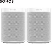 SONOS one家庭智能音响系统 立体声对 智能语音 支持AirPlay2 WiFi连接家用音响(白色)