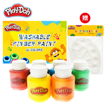 美国培乐多（Play-Doh）6色可水洗手指画颜料 儿童绘画涂色颜料