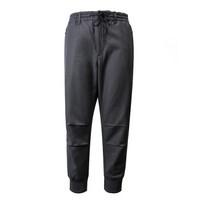 Y-3 山本耀司 男士碳色混纺紧口九分运动裤 B49902 XS