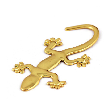 车动力 壁虎车贴 3D立体加厚纯金属个性贴画避祸汽车装饰用品庇护贴纸 金色