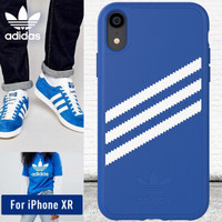 adidas 手机壳 Gazelle系列 iPhone XR6.1英寸 TPU三条杠-蓝色