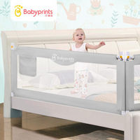 Babyprints垂直升降儿童床护栏宝宝床围栏婴儿防摔床挡板防护栏 单面1.8米 灰色