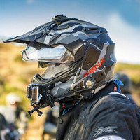 NEXX X.WED2荒原系列 HILL END 亚洲版型 旅行全盔碳纤维复合材料电动摩托车头盔 黑亚光灰迷彩色 3XL