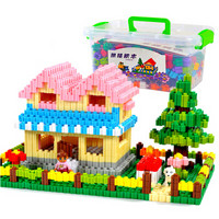 蓝色城堡儿童百变积木280粒盒装玩具拼插拼装桌面玩具片男孩女孩亲子玩具