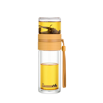 八马茶业 bamatea八马茶具明泽随身杯茶水分离双层防烫玻璃杯238ml