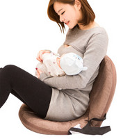 小西米木喂奶神器婴幼儿哺乳枕头哺乳椅子凳新生儿座月子靠背垫  咖啡色