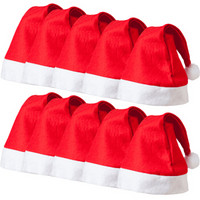 爸爸妈妈（babamama）圣诞帽子 10个装 圣诞头饰红色圣诞老人帽子 圣诞节装饰品 B9022