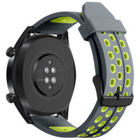 BRASPORT（巴斯波）双色硅胶快拆式运动休闲表带 适配22mm宽平直接口手表（深灰配绿色）
