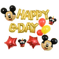 凯艺玩具派对装饰气球套装迪士尼儿童生日气球周岁装饰-红星米奇款
