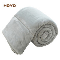 HOYO 毛毯 日本进口 加厚加绒法兰绒毯毛巾被盖毯  浅灰色   法兰绒系列  140*200cm