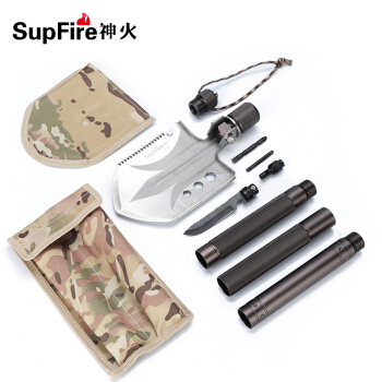 神火 supfire 多功能工兵铲户外铁锹锰钢多功能兵工铲折叠野外铲子军工铲用品 BG05