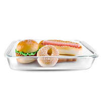 力诺（LINUO） 高硼硅耐热玻璃烤盘 长方形菜碟面包盘鱼盘微波炉适用 1.8L烤盘玻璃盘子