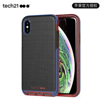 Tech21苹果新品iphone Xs 手机壳5.8英寸保护套 苹果X 织纹皮质款时尚酷黑 摄像头保护防摔轻薄无线充电