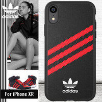 adidas 手机壳保护套 Samba系列 FW18特别款 iPhone XR 时尚防摔  经典三叶草黑红